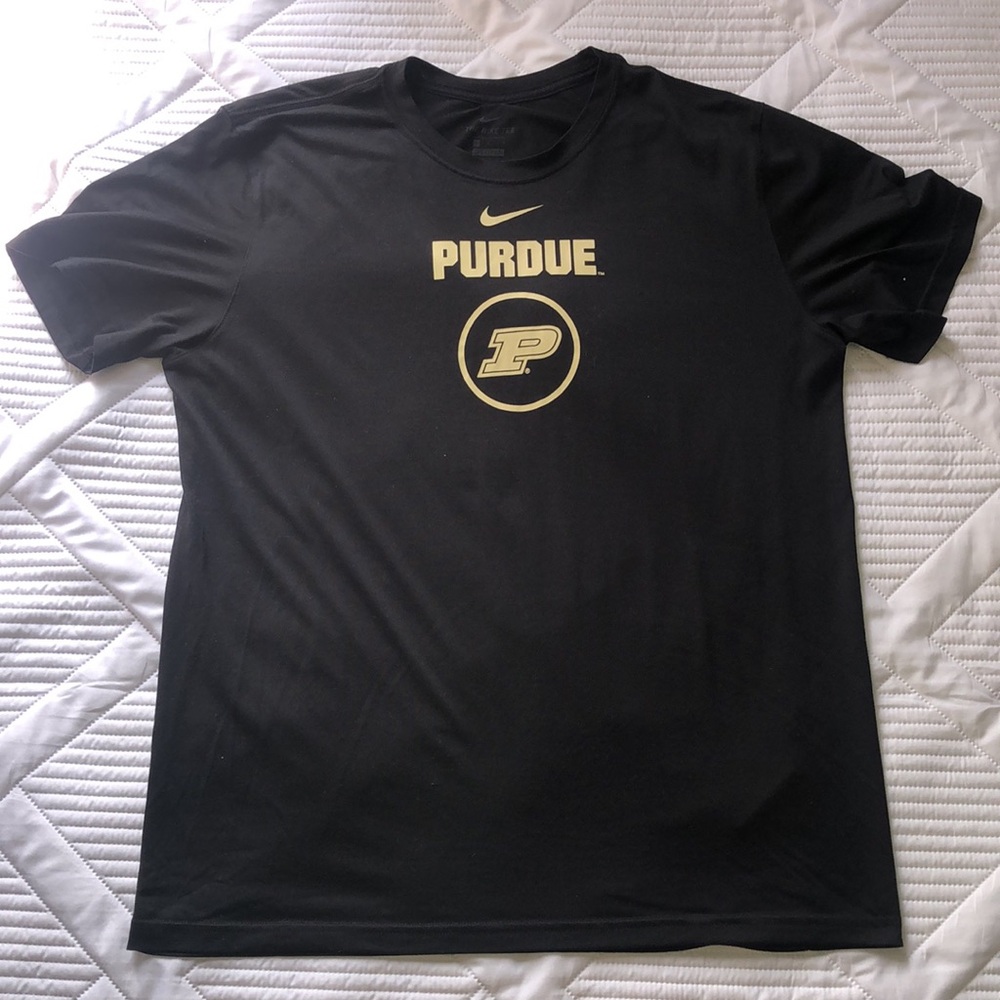Nike| Short sleeve tee| Unisex Size large Black gold logo Streetwear, Biker core